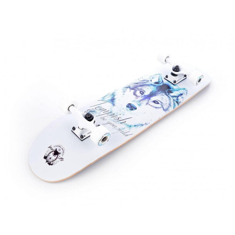 Tempish skateboard BLUE WOLF 31 x 8 inch hout wit/zwart