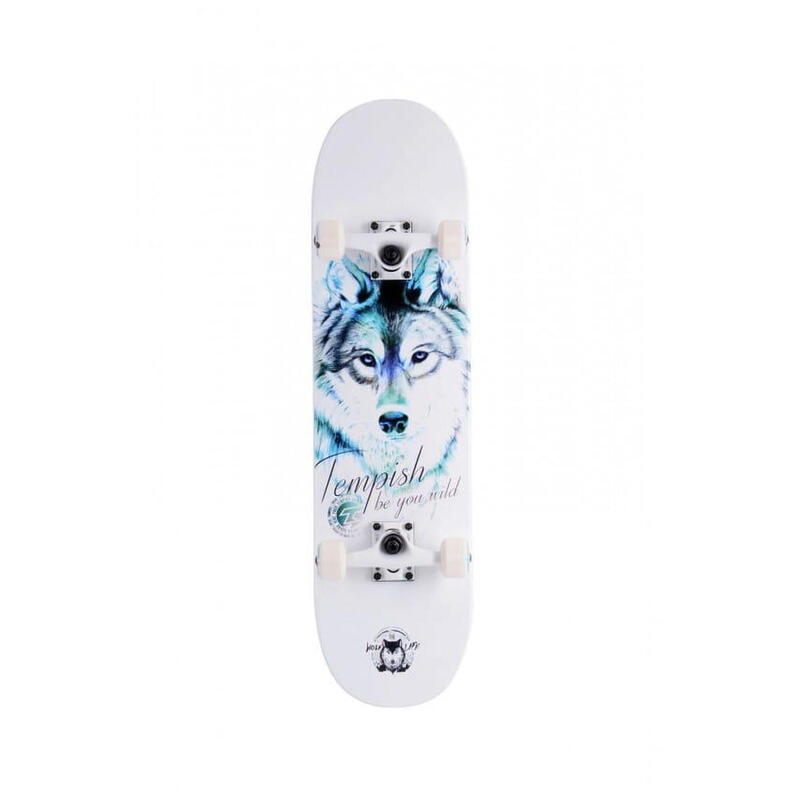 Tempish skateboard BLUE WOLF 31 x 8 inch hout wit/zwart