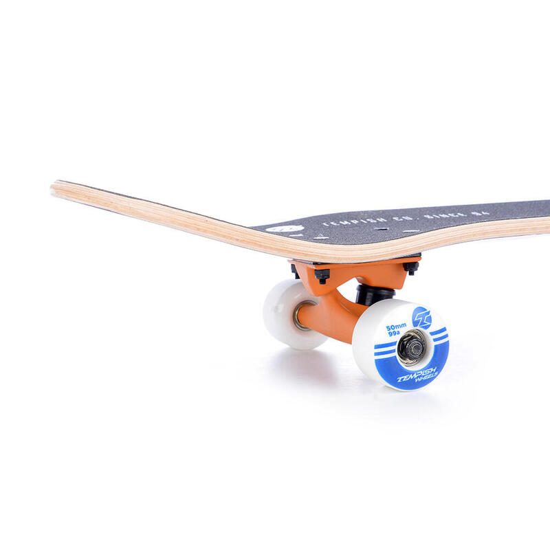 Skateboard Explorate 31 x 8 inch hout zwart/oranje/blauw