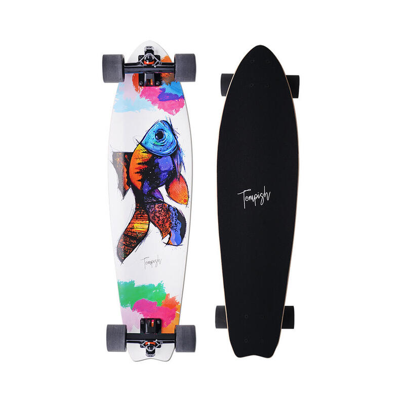 Tempish longboard fish 82,5 x 21,5 cm wit/zwart