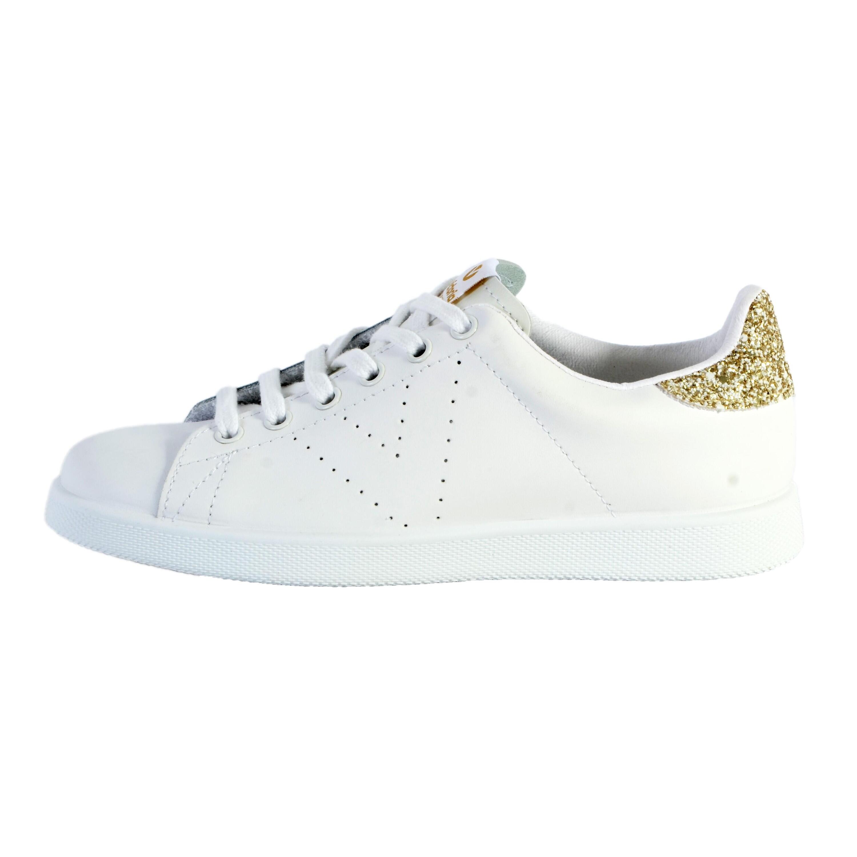 VICTORIA Tenis Leather & Glitter Womens Sports Low Top Lace Up Trainers