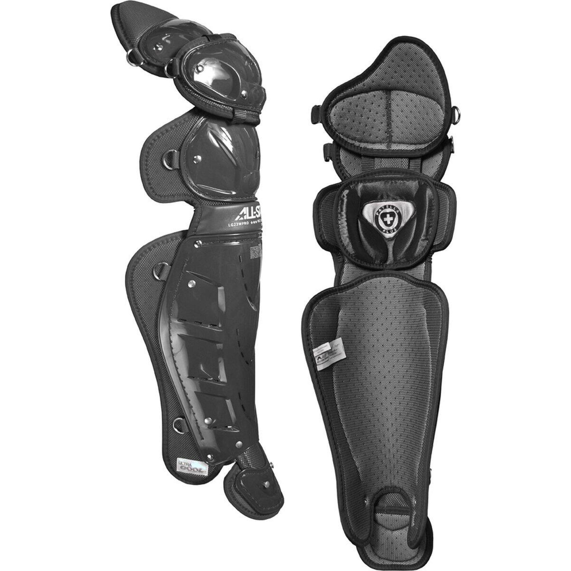 All Star Baseball - Para gambe da ricevitore - Quadguard - Nero - 16,5 pollici