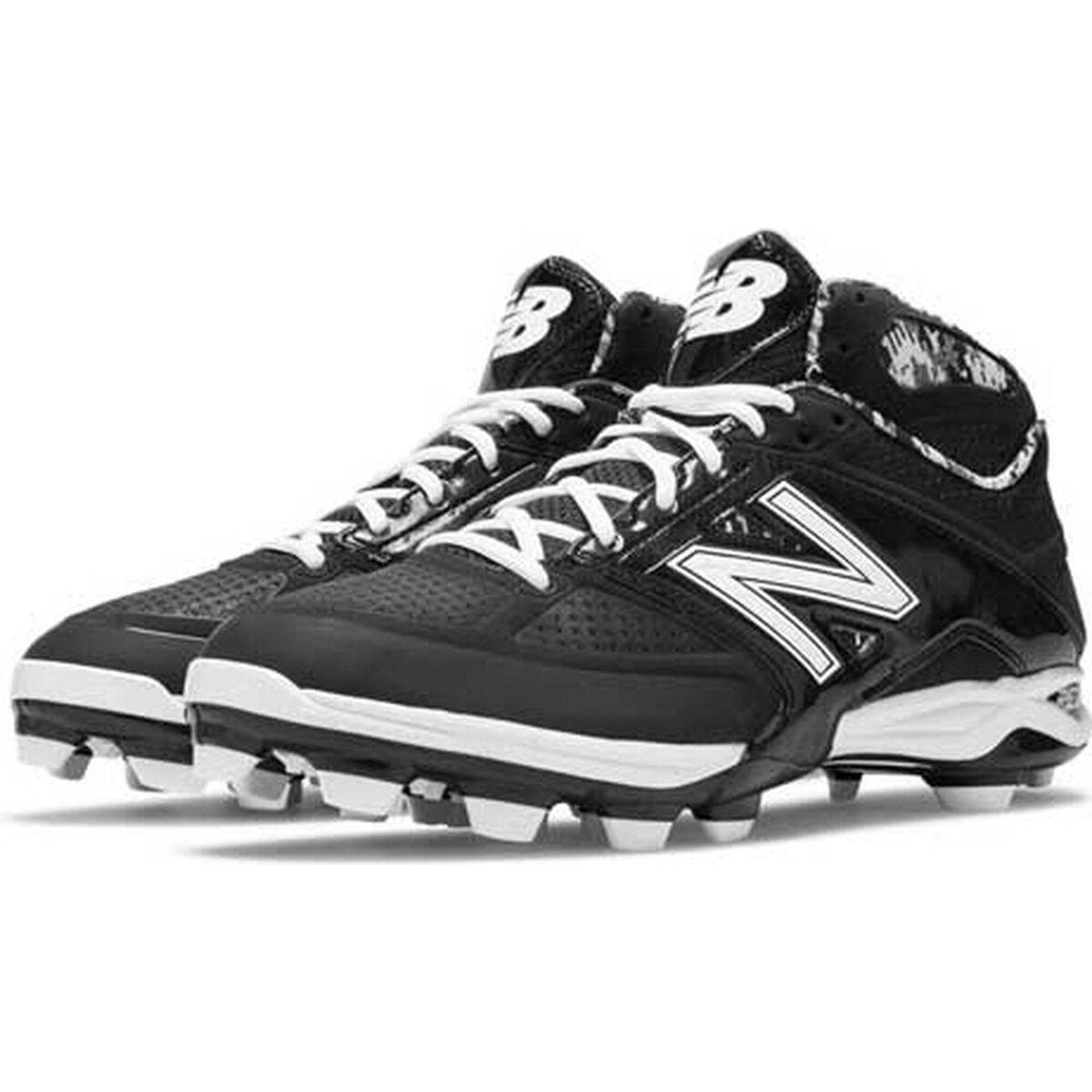 Honkbalschoenen - Mid Hoog - Kunststof Spikes - Zwart/Wit - US 13 | NEW  BALANCE | Decathlon.nl