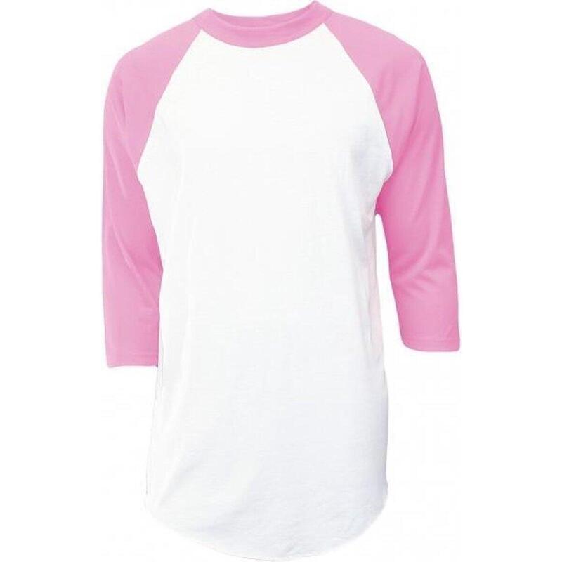 T-Shirt Com Mangas 3/4 Basebol Homem Rosa