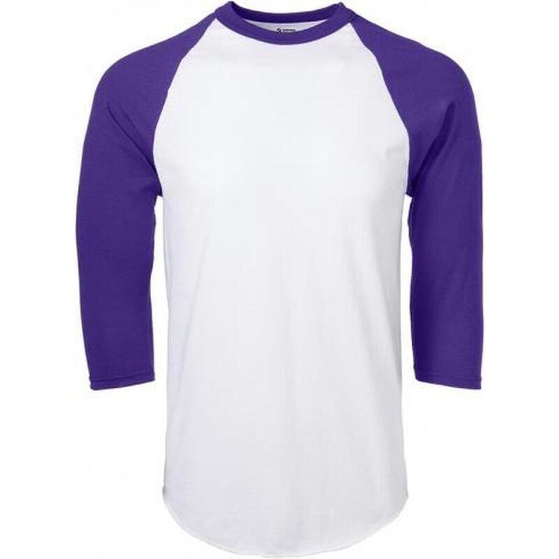 Honkbal Shirt - Heren - 3/4 mouw - Paars - Medium