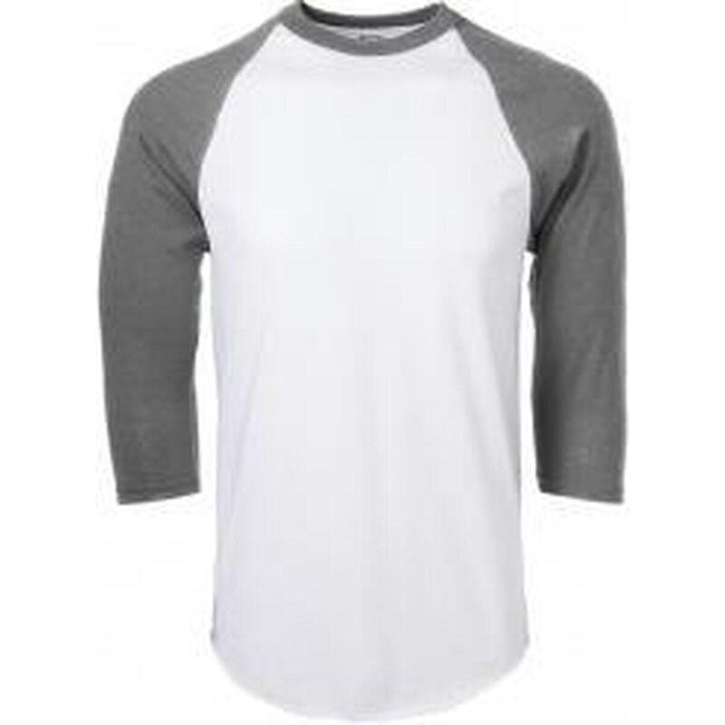 Camicia da baseball - Raglan - maglietta 3/4 - Adulti - Grigio - Piccolo