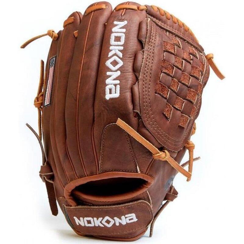 Mănuși de softball - Fastpitch - Pro - Goale - Closed Web - Walnut - 12,5 inch