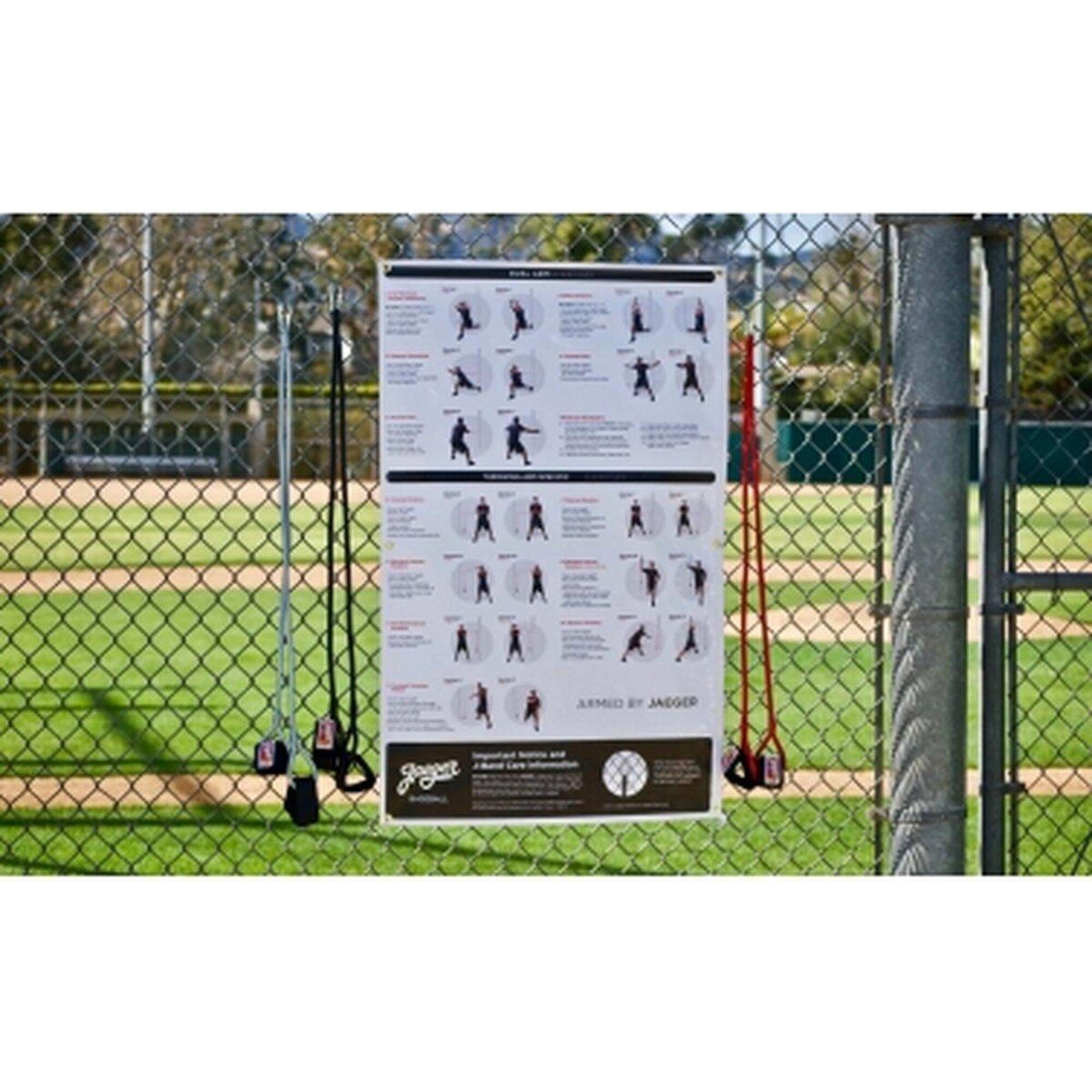 JAEGER SPORTS Banner met Oefeningen voor J-Bands weerstandsbanden - Honkbal