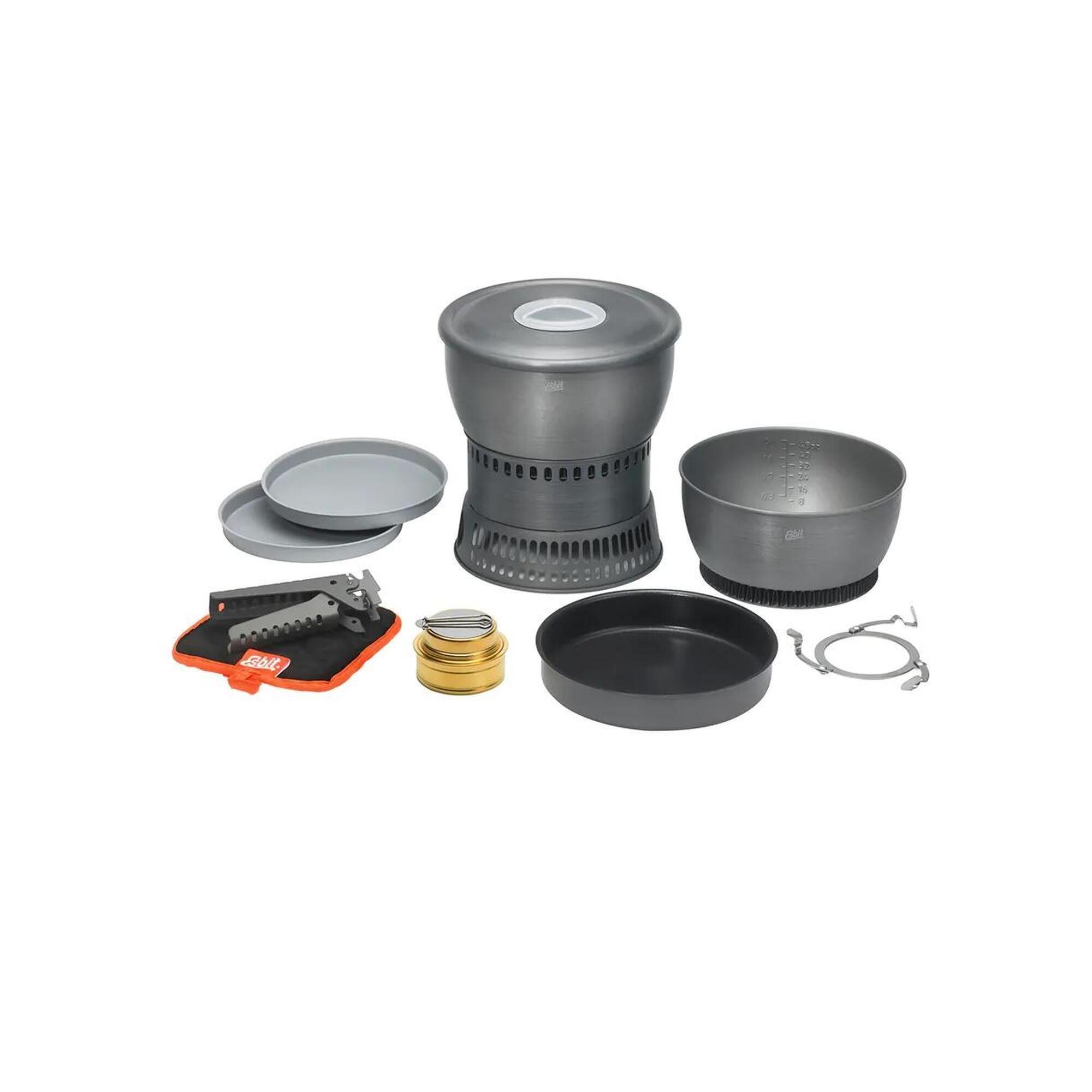 Esbit anodized cooking set and alcohol stove