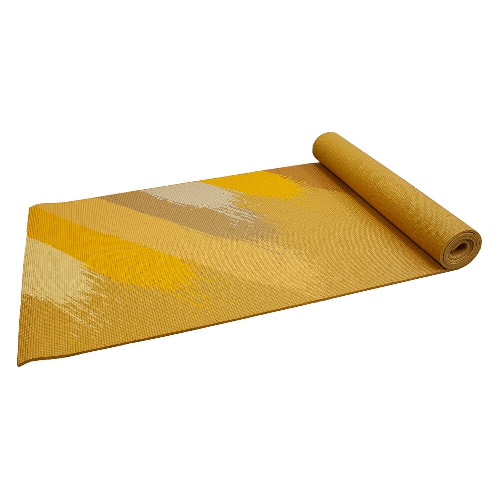 Senz Sports - Tapis De Yoga Premium - Jaune Avec Impression - Tapis De Fitness - Jaune|marron - 180 Cm - Decathlon