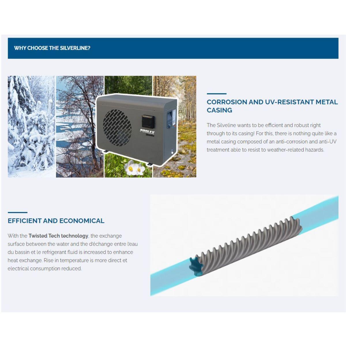 Bomba de calor para piscinas de 40 a 50 m3 - Poolex Jetline Silverline 90 3/4