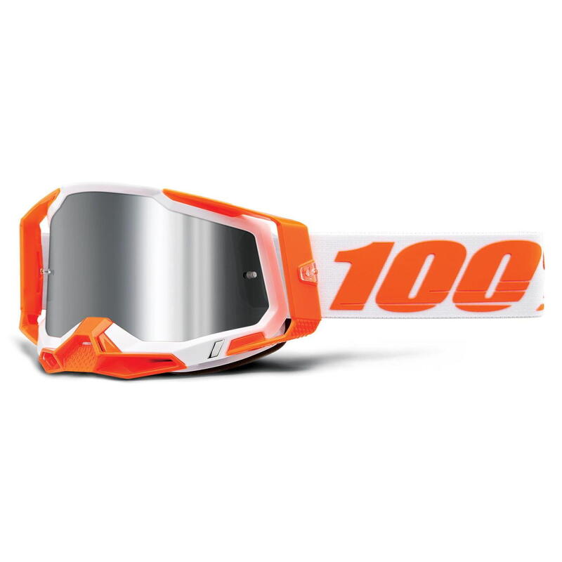 Racecraft 2 Goggle - Spiegellens - Oranje/Zilver Flash