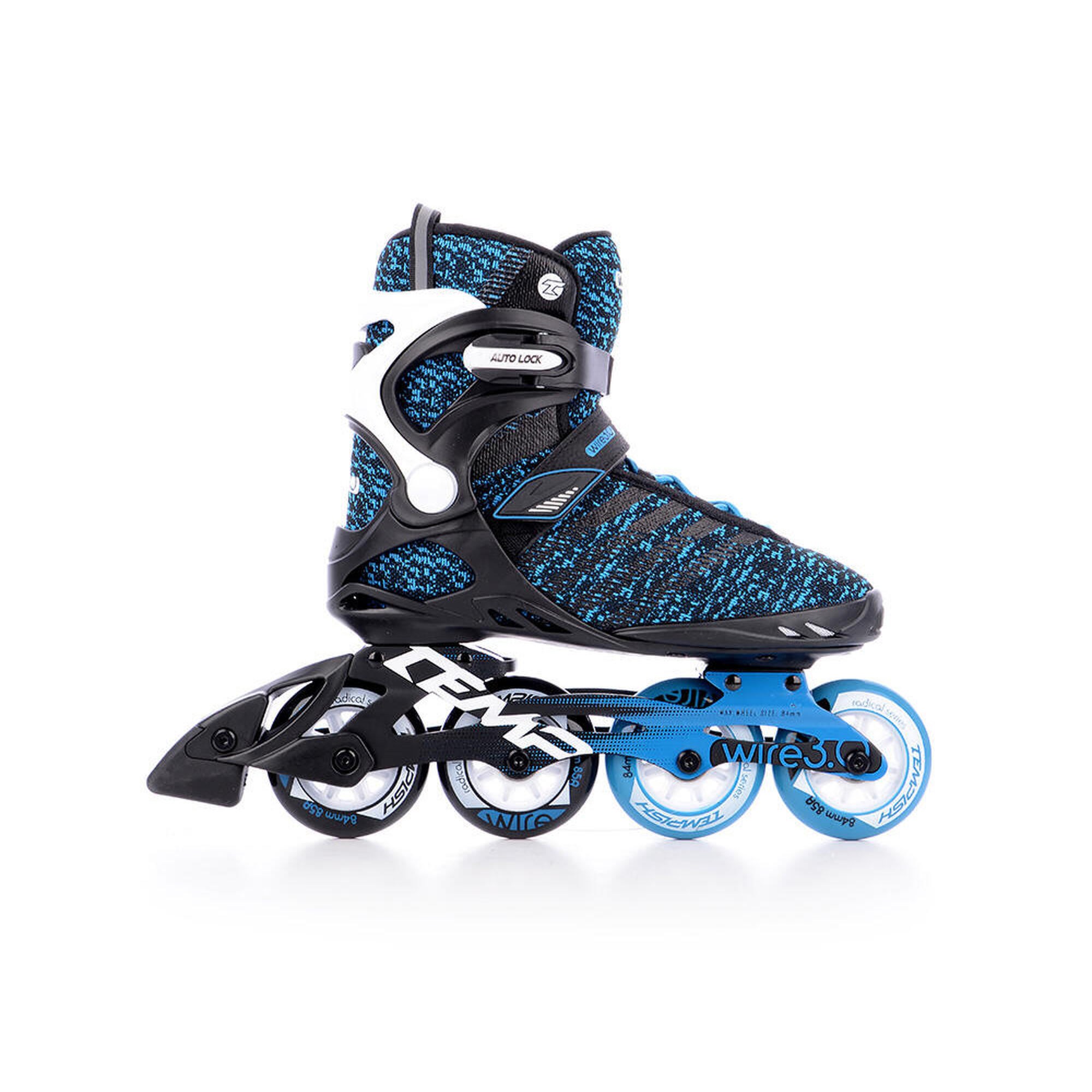 Tempish - Wire 3.0 84 - Patins En Ligne - Femme - Blanc - Bleu - Rollers En Ligne - Bleu|noir - 43 - Decathlon