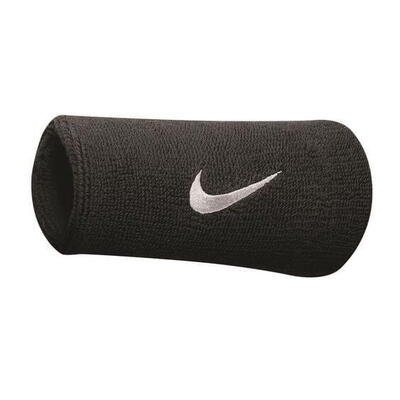 Fasce da polso Nike Swoosh Doublewide nere 2 pezzi