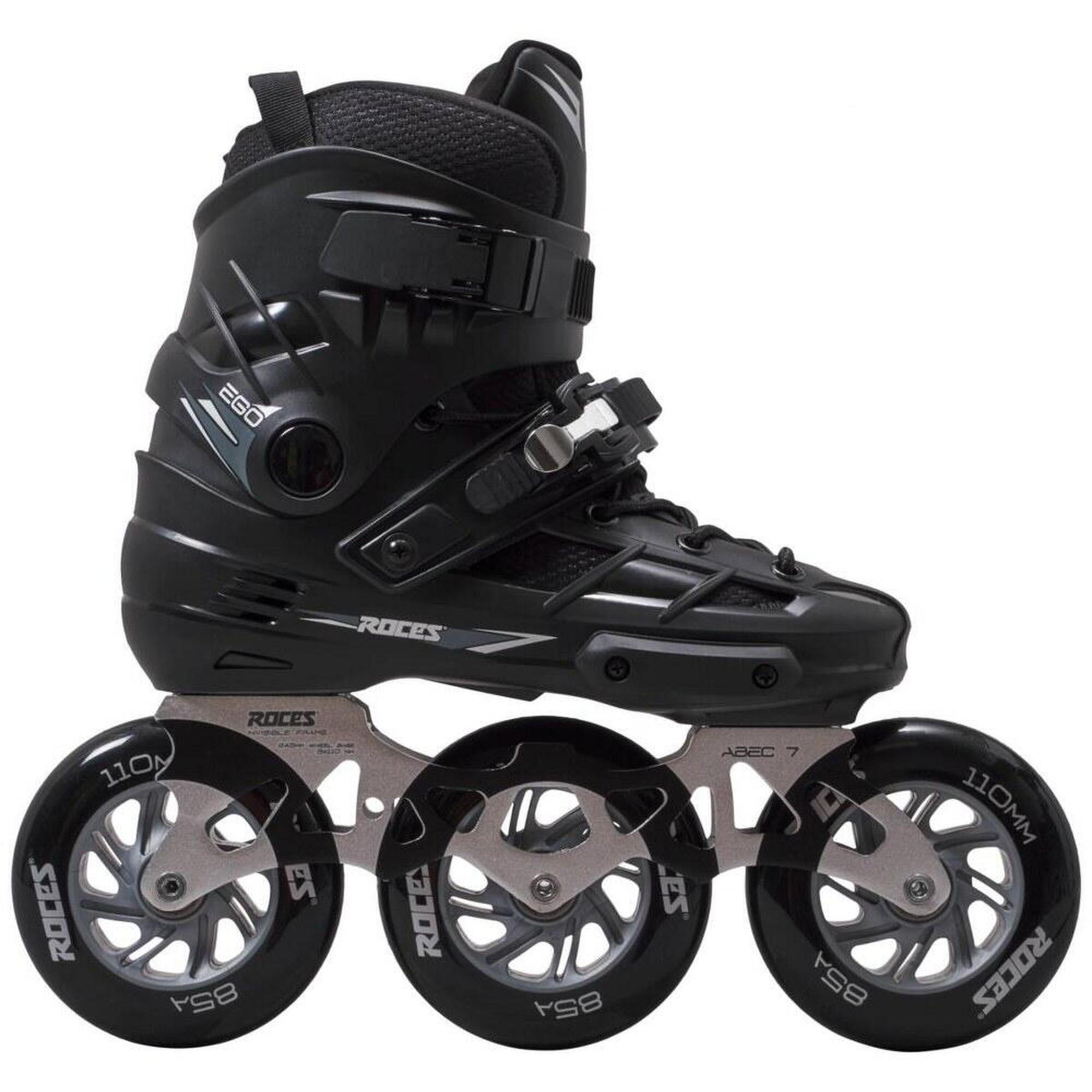 Ego tif 3x110 – adultos – patins em linha – preto – prateado