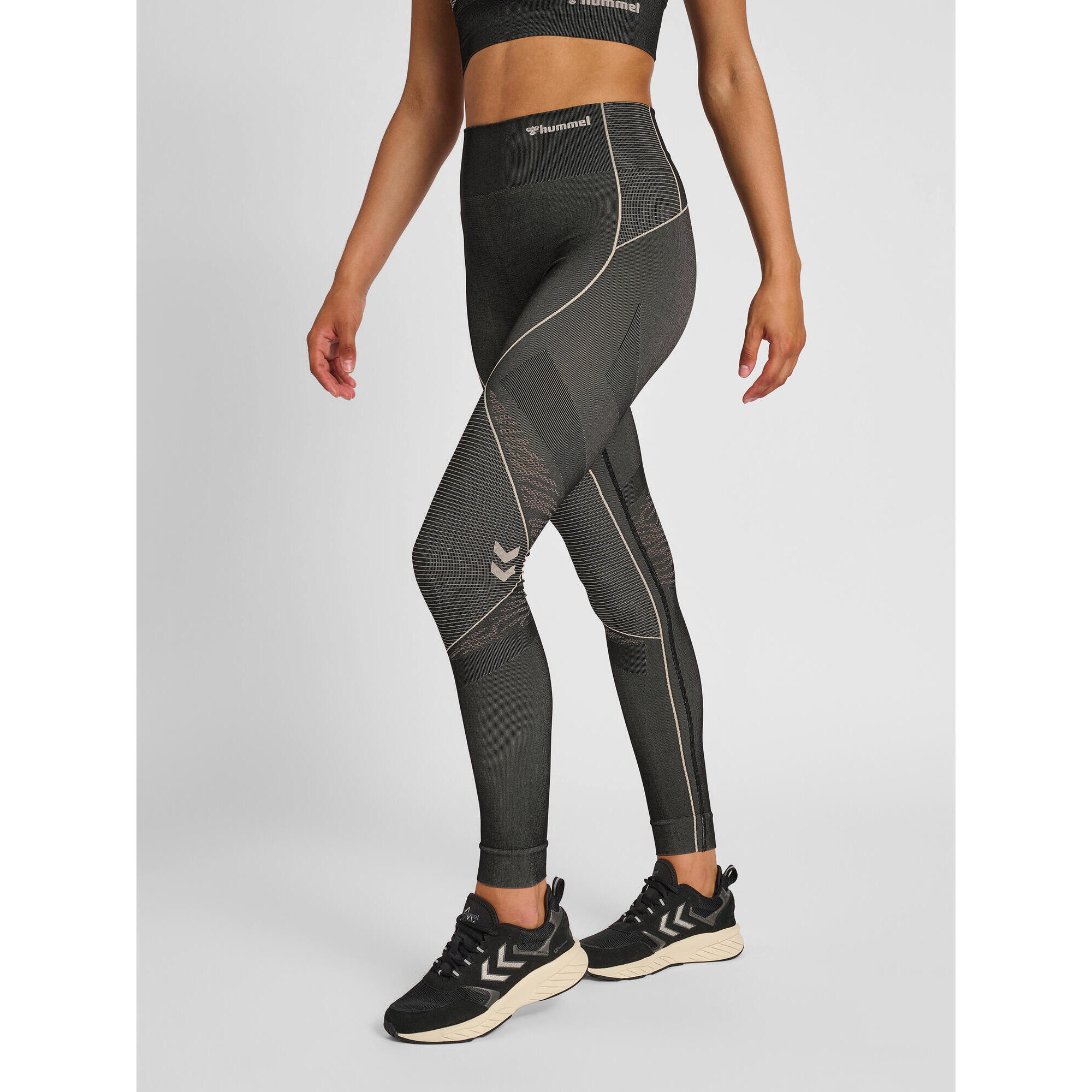 Hummel - Enfiler Collants Hmlmt Mila Femme Hummel - Legging - Beige|noir - 36 Xs - Decathlon