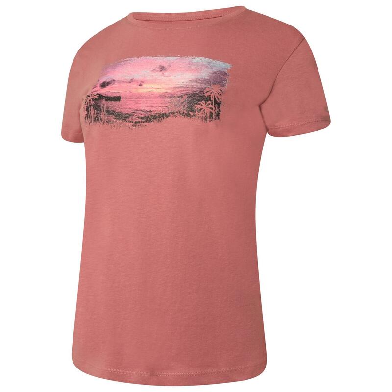 T-Shirt Praia Mulher Rosa-Pálido Mesa