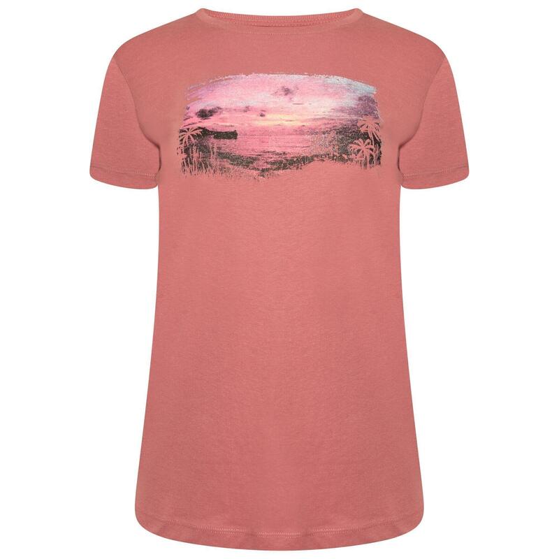 T-Shirt Praia Mulher Rosa-Pálido Mesa