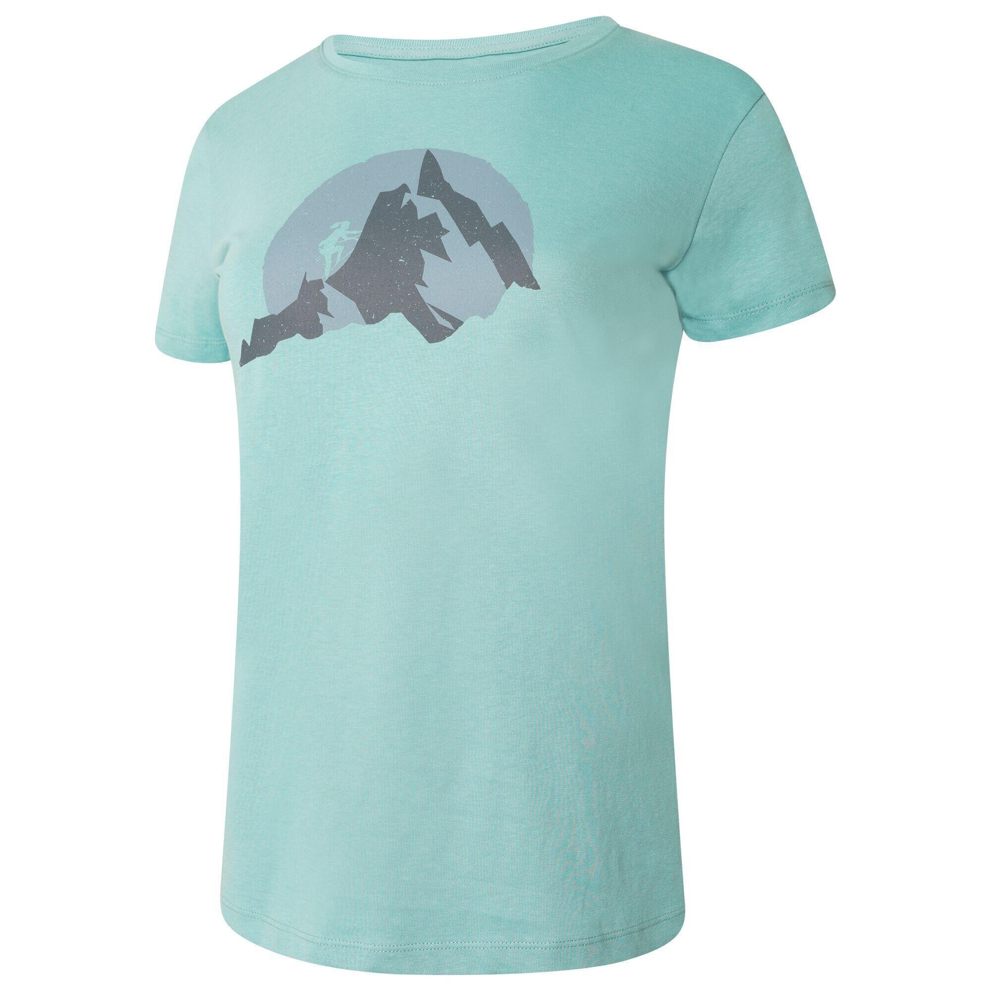 Womens/Ladies Peace of Mind Mountain Climbing TShirt (Meadowbrook Green) 3/5