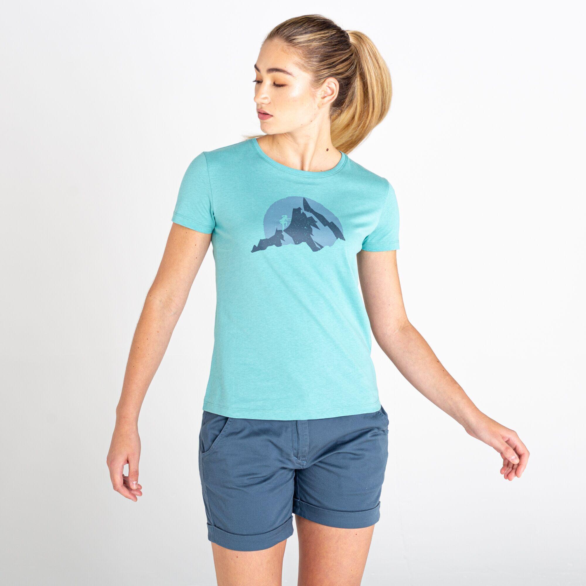 Womens/Ladies Peace of Mind Mountain Climbing TShirt (Meadowbrook Green) 4/5