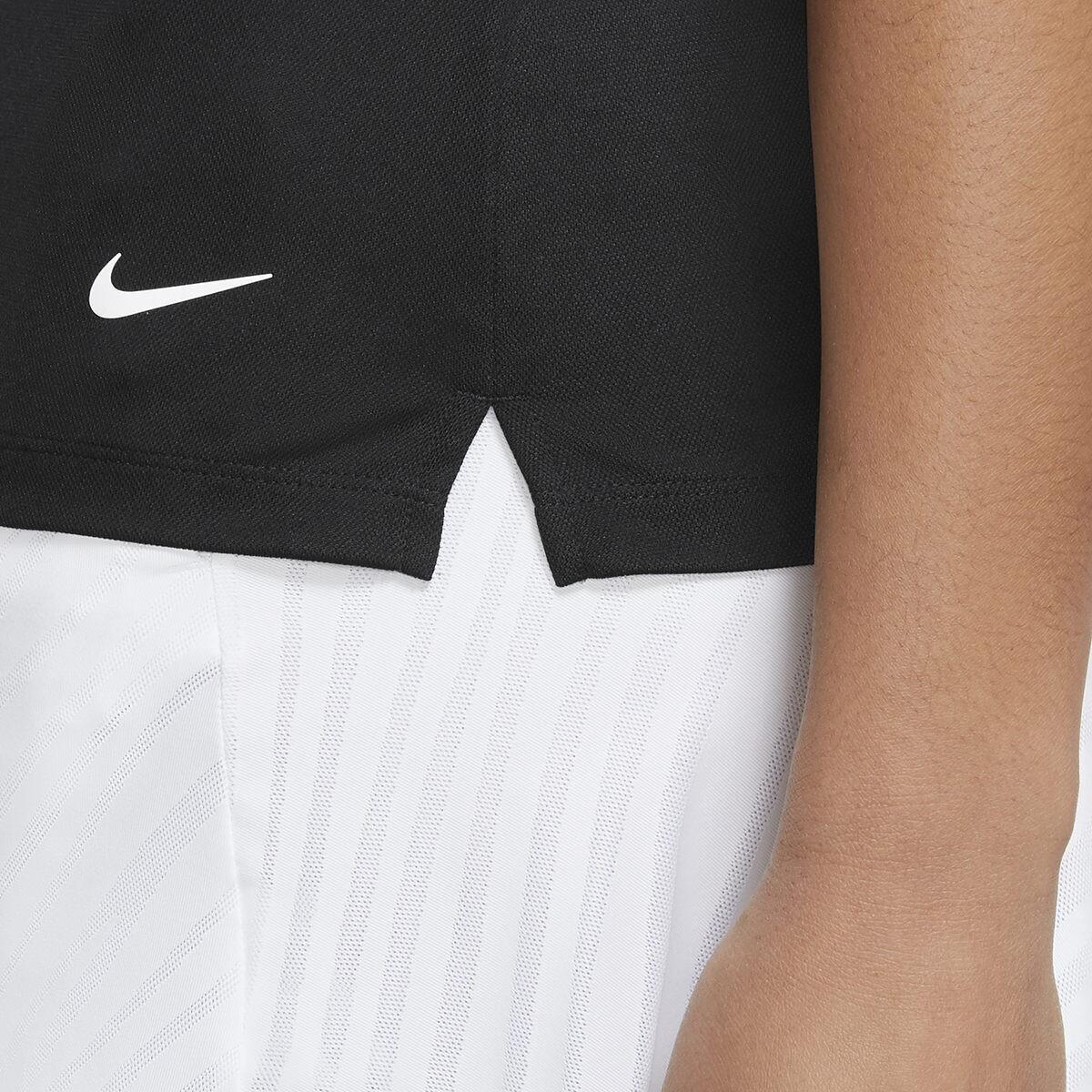 Maglietta Polo Tinta Unita Donna Nike Victory Nero Bianco 3/3