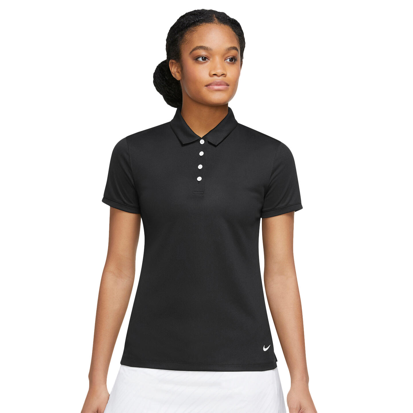 Womens/Ladies Victory Solid Polo Shirt (Black/White) 1/3