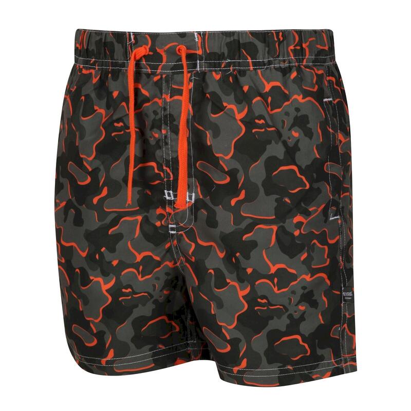 Jongens Skander II Camo Zwemshort (Druivenblad/Magma Sinaasappel)