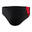 Endurance+ Men's Boom Logo Splice 7cm Swim Brief - Black/Red