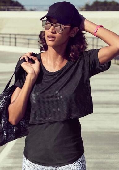 Damen LASCANA ACTIVE 2-in-1-Shirt »Digital Mauve«