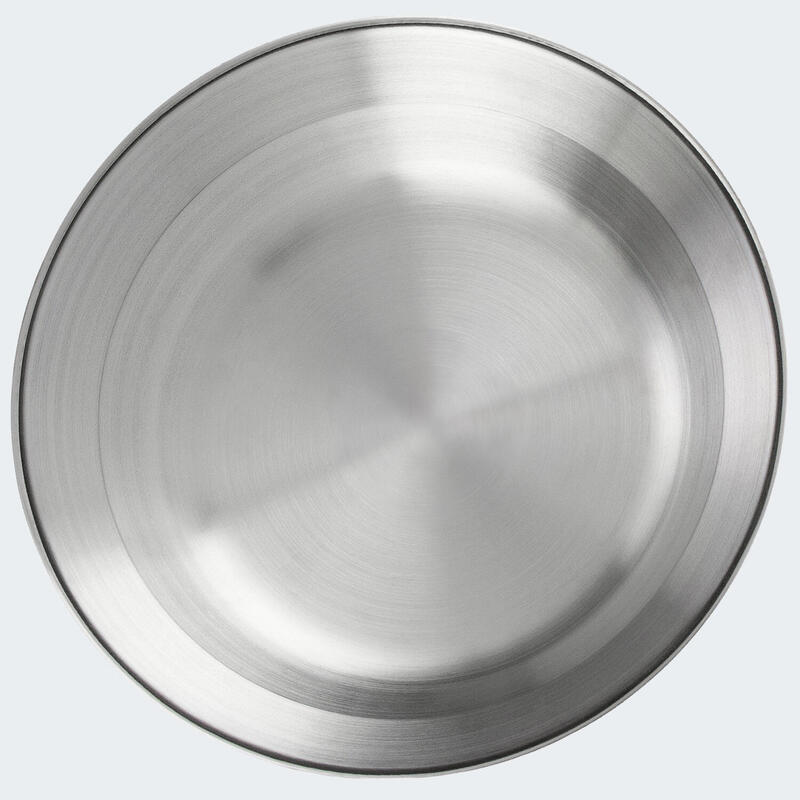 Assiette creuse de camping inox | Diamètre env. 22 - 24 cm | 1 assiette