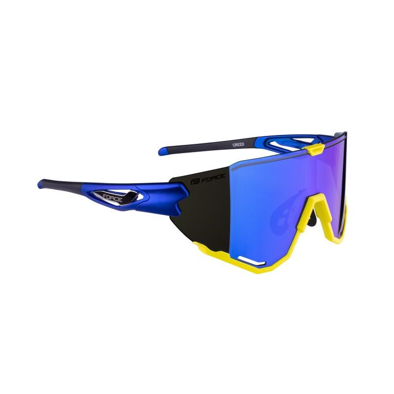 Ochelari Force Creed, lentila revo albastra, albastru/fluo