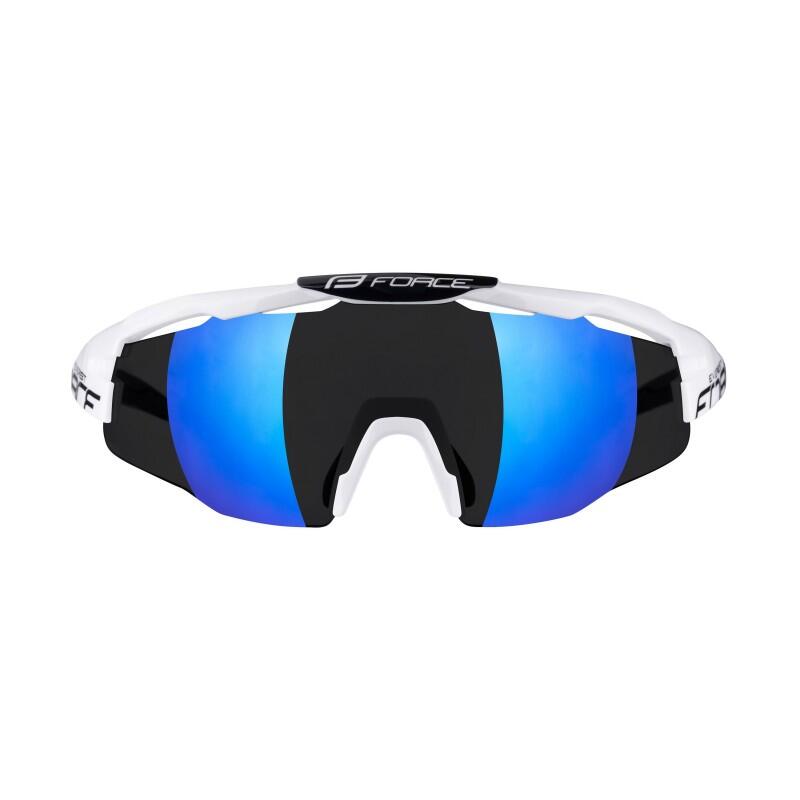 Ochelari Force Everest, lentila albastra oglinda, alb/negru