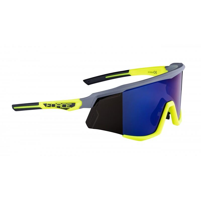 Ochelari Force Sonic, lentila albastra oglinda, gri/fluo