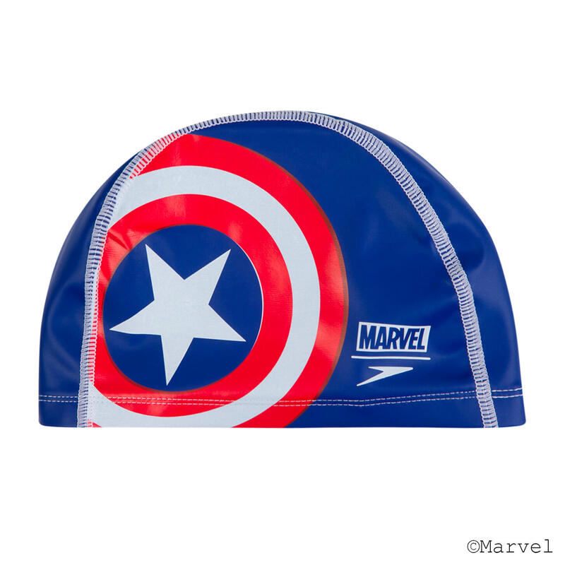 小童 (6-14 歲) Marvel美國隊長印花矽膠泳帽
