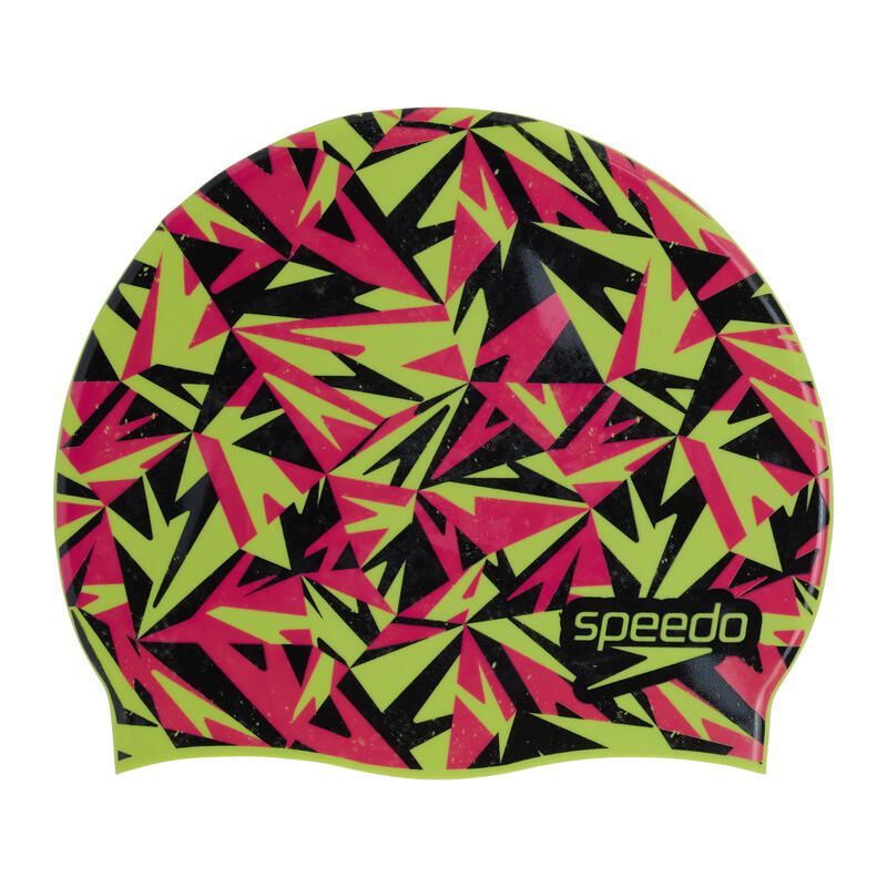 Junior (Aged 6-14) Hyperboom Silicone Swimming Cap - Yellow/Pink