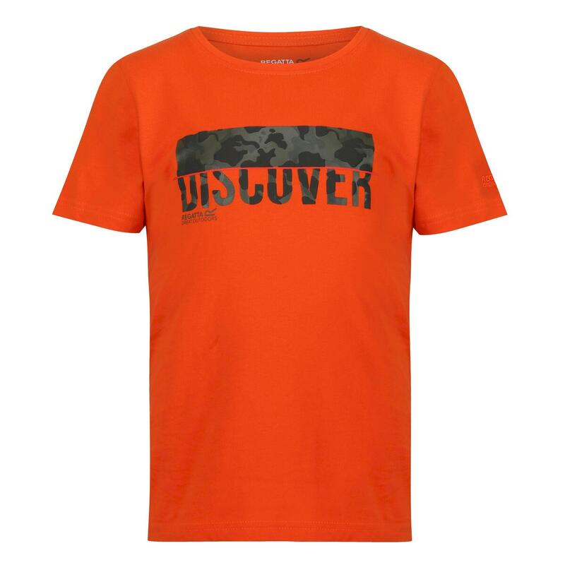 Camiseta Bosley V Rectangular para Niños/Niñas Naranja Magma