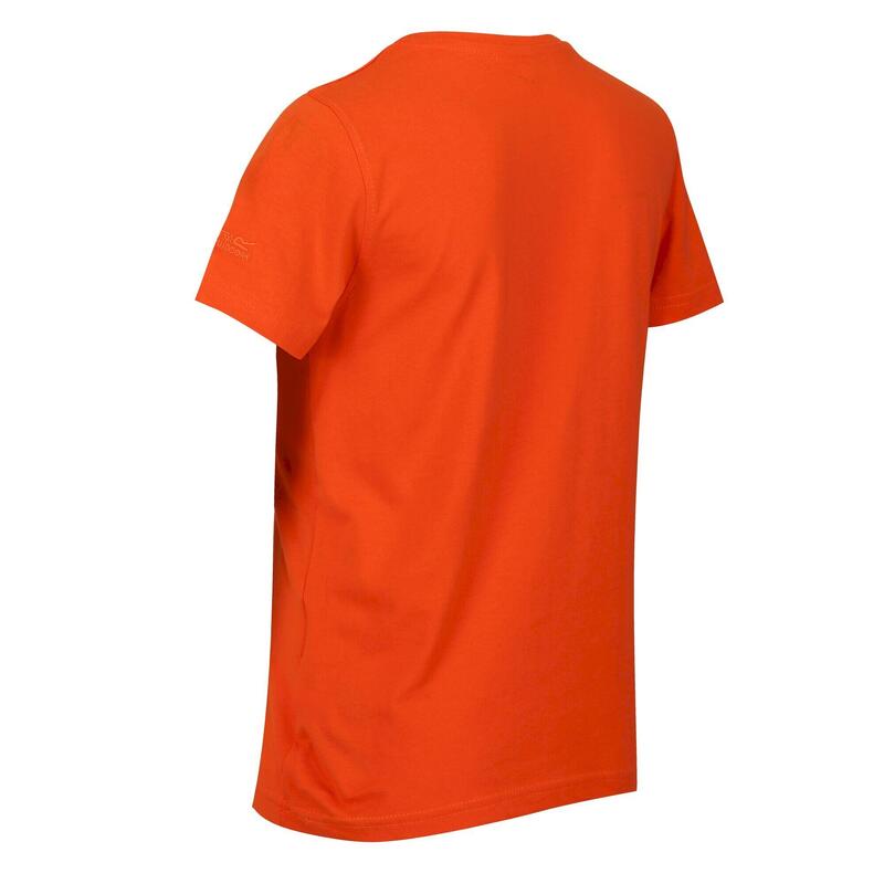 Camiseta Bosley V Rectangular para Niños/Niñas Naranja Magma