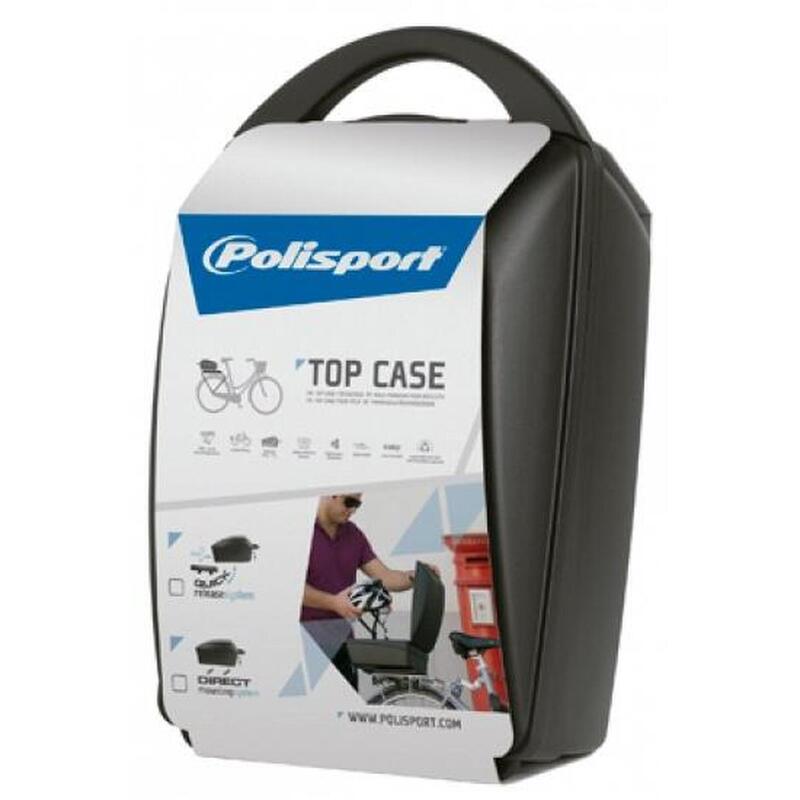 Top case Polisport Luxe avec fixation porte-bagages à dégagement rapide - noir