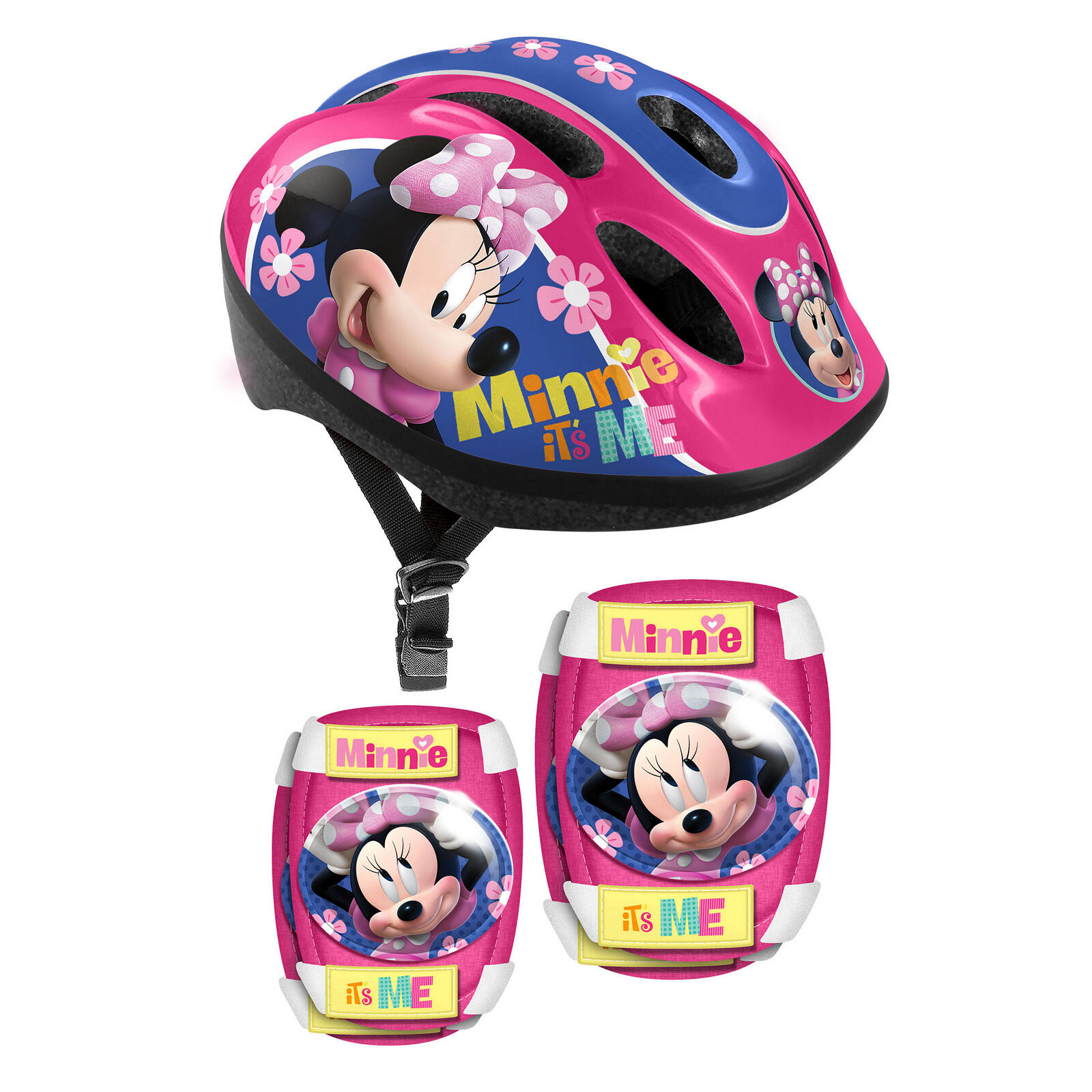 Casco Infantil Rodilleras y Coderas Minnie Mouse Talla 53 56 cm