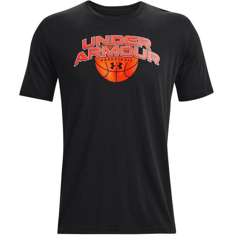 T-Shirt Under Armour Basketball Branded Wordmark Short Sleeve, Preto, Homens