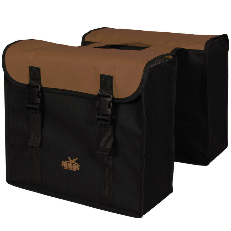 Sac double vélo 34 litres 37 x 33 x 14 cm (2x) - noir / marron