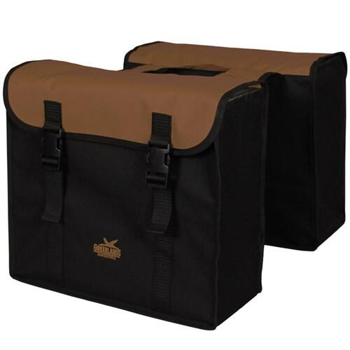 Sac double vélo 34 litres 37 x 33 x 14 cm (2x) - noir / marron