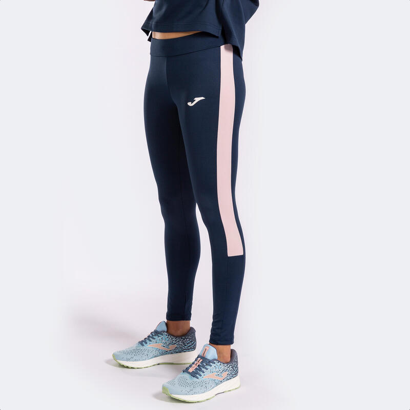 Legging long Femme Joma Eco championship bleu marine rose