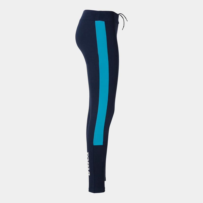 Legging long Femme Joma Eco championship bleu marine turquoise fluo