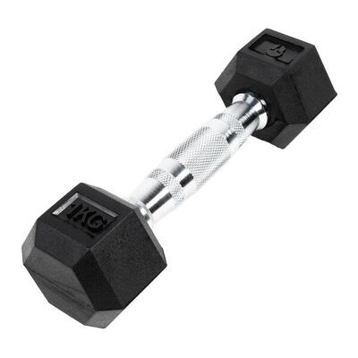 Sechseckige Hantel "Hex Dumbbell" aus Gummi GladiatorFit