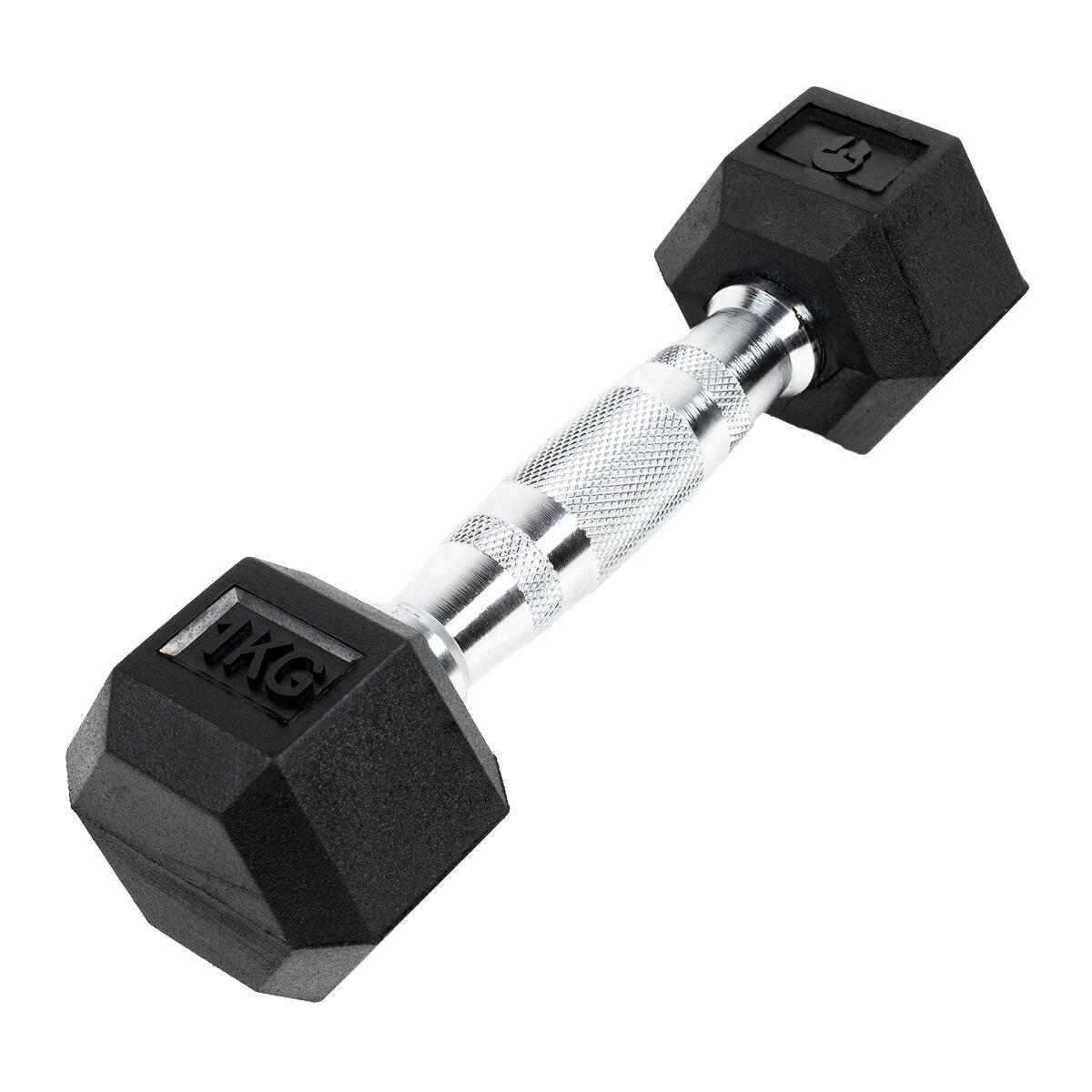 Gladiatorfit - Haltère Hexagonal "hex Dumbbell" En Caoutchouc Gladiatorfit - Haltère - Noir - 1 Kg - Decathlon