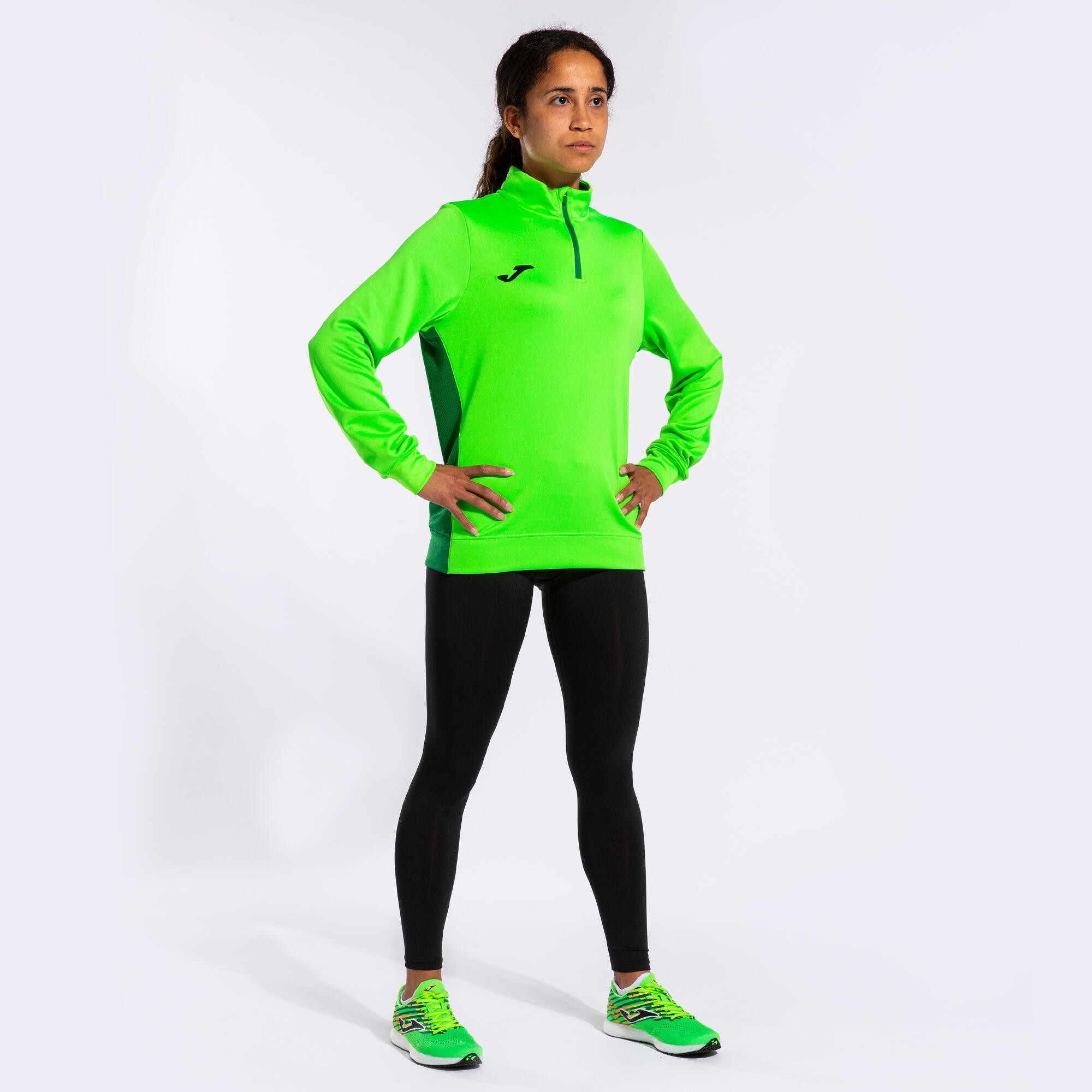 Sudadera Fútbol Mujer Joma Winner II Verde Flúor 5/5