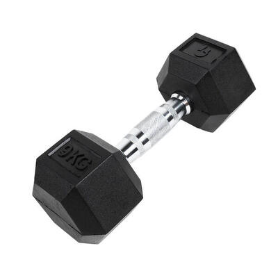 Sechseckige Hantel "Hex Dumbbell" aus Gummi GladiatorFit