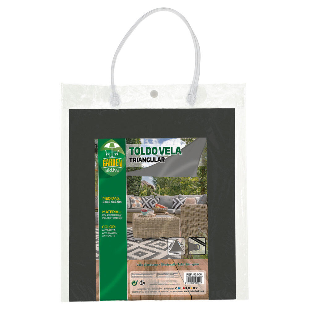 Store à voile triangulaire gris anthracite Aktive Garden 4/4