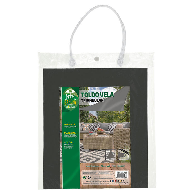 Store à voile triangulaire gris anthracite Aktive Garden